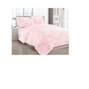 MELANGE HOME  Pink Sleepy Texture Quilt 3-Piece Set - King